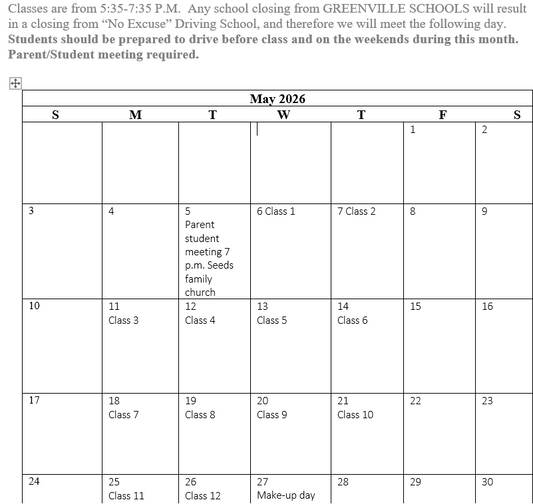 GREENVILLE VIRTUAL-MAY 2026 SEGMENT ONE