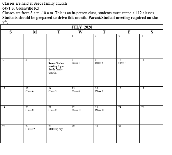 2026 GREENVILLE SEGMENT ONE JULY