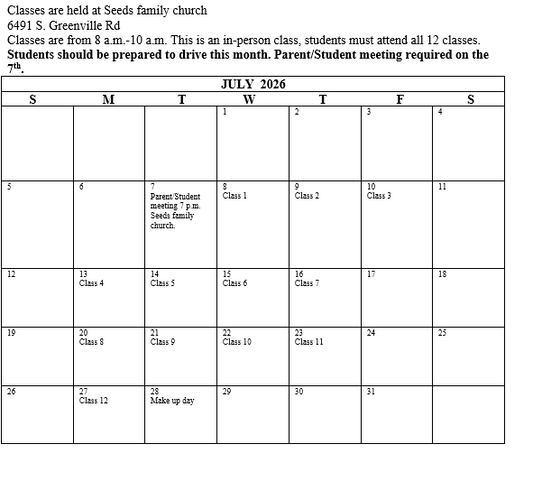 2026 GREENVILLE SEGMENT ONE JULY